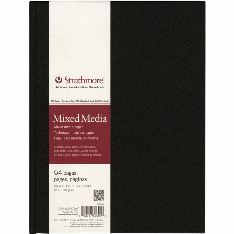 Strathmore 566-8 500 Series Hardbound Mixed Media Art Journal, 8.5"x11" 32 Sheets