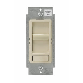 Leviton 6674-P0T SureSlide Universal 150-Watt LED and CFL/600-Watt Incandescent Dimmer, Light Almond