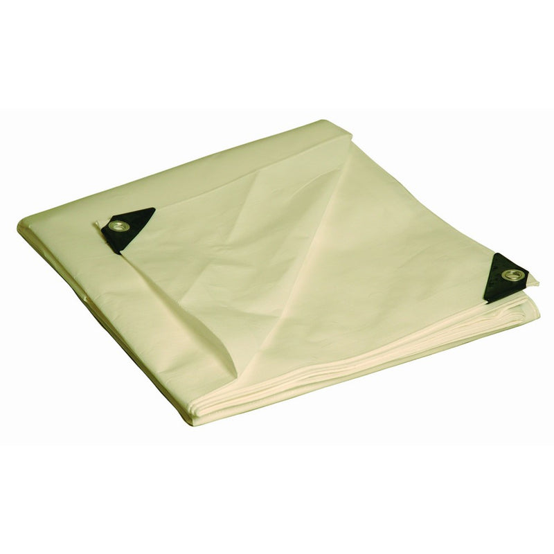 8' x 10' Dry Top Heavy Duty White Full Size 10-mil Poly Tarp item #308105
