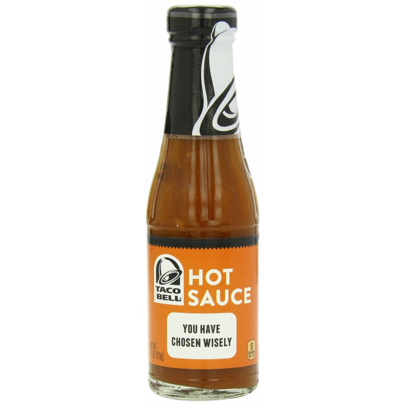 Glass Taco Bell Sauce Bottle, Hot, 7.5 Ounce (Pack of 12)