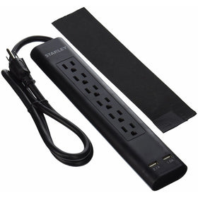 Stanley 33250SurgeMax USB, 6-Outlet Surge Protector with 2 USB Ports, Black