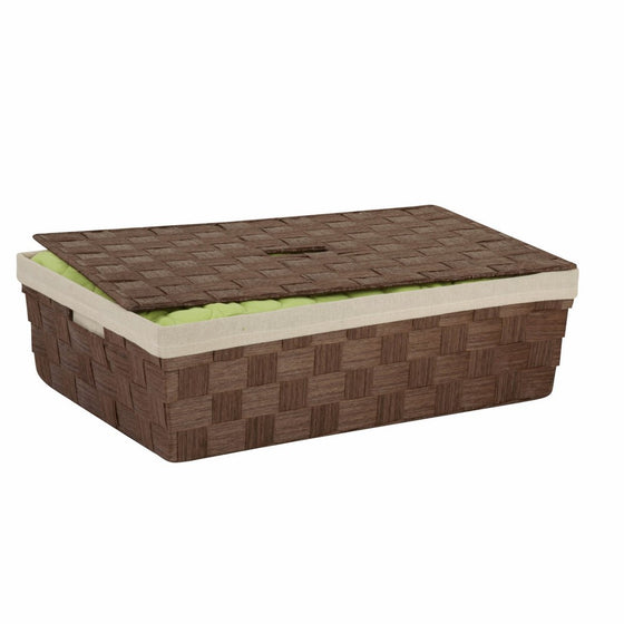 Honey-Can-Do STO-03733 Under The Bed Paper Rope Basket with Handle and Lid, Brown, 23.5 X 15.45 X 6.5