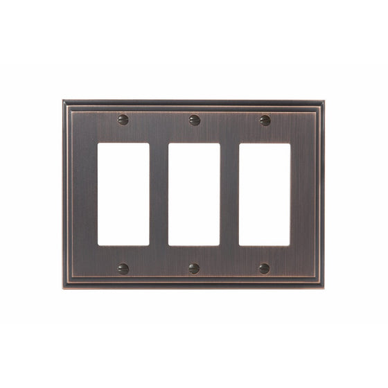 Amerock BP36520ORB Mulholland 3 Rocker Wall Plate - Oil-Rubbed Bronze