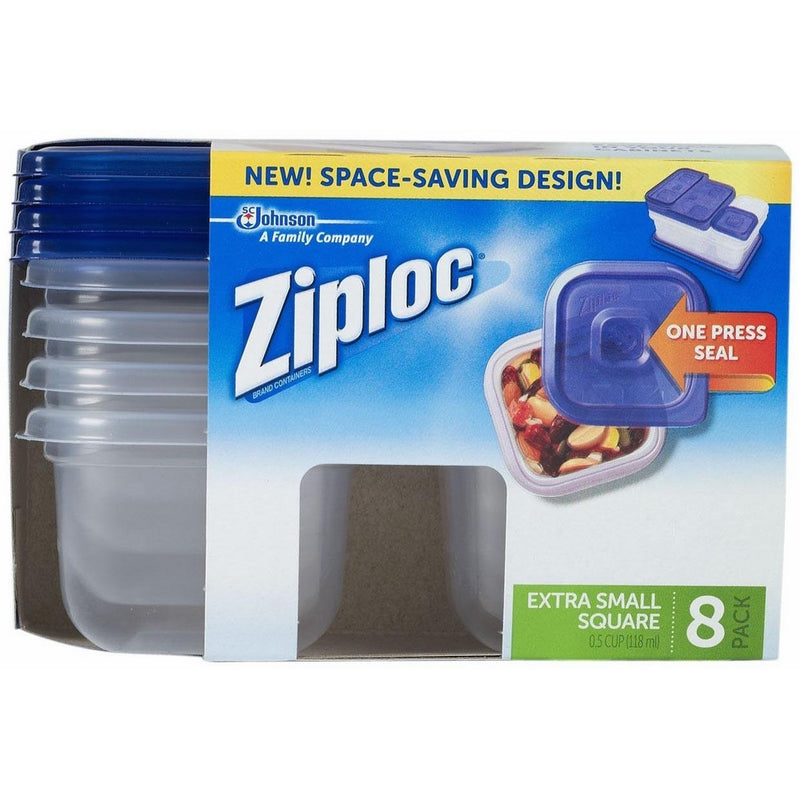 Ziploc One Press Seal Extra Small Square Container - 8 ct