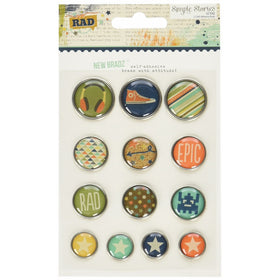 Simple Stories So Rad Self-Adhesive Bradz (13 Pack)