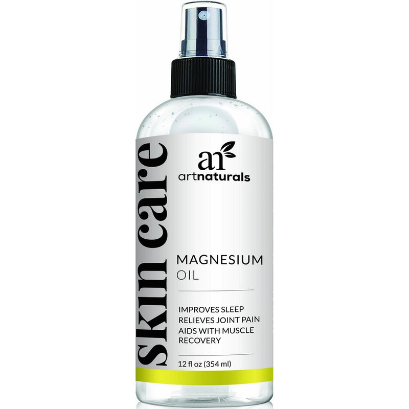 ArtNaturals Pure Magnesium Oil Spray 12 Oz – Essential Natural Deodorant - Reduces Migraines, Sore Muscle, Joint Relief, Stress, Anxiety, Period Pains and Sleep Aid