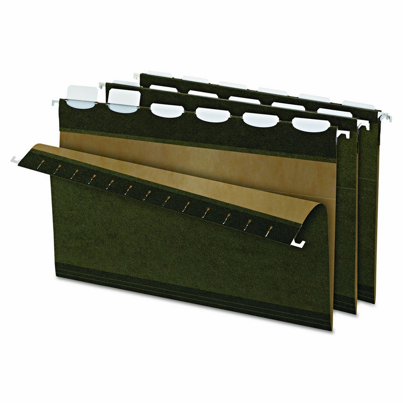 Pendaflex Ready-Tab Reinforced Hanging File Folders, Legal Size, Standard Green, 6 Tab, 25/BX (42591)