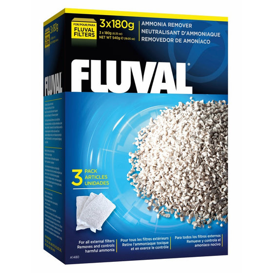 Fluval Ammonia Remover, 180-gram Nylon Bags - 3-Pack