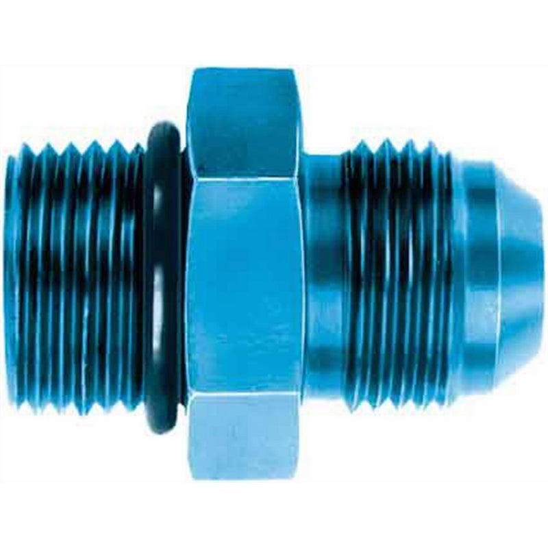 Aeroquip FCM2953 Blue Anodized Aluminum O-Ring Boss to Male 37-Degree Adapter