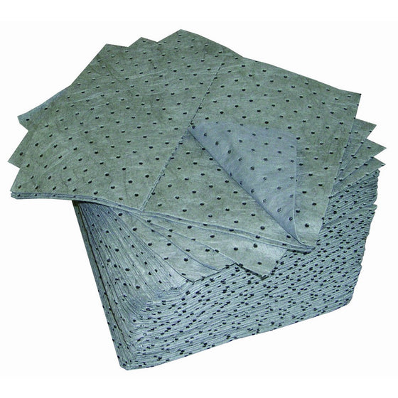 Oil-Dri L90902 15" W x 19" L Universal Heavy Weight Bonded Perforated Pads (100 Mats/Box)