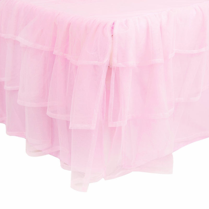 Tadpoles Triple Layer Tulle Crib Skirt in Pink