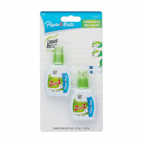 Paper Mate Liquid Paper 2 in 1 Correction Fluid, 22ml, 2 Count