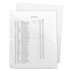 Smead OrganizedUp Poly Translucent Slash File Jacket, Three-Hole Punched, Letter Size, Clear, 5 per Pack (89506)