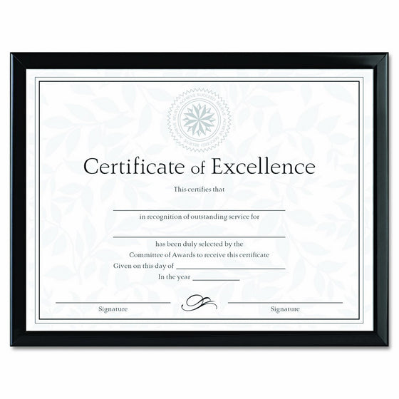 DAX Value U-Channel Document Frame with Certificates, 8.5 x 11 Inches, Black (N17000N)