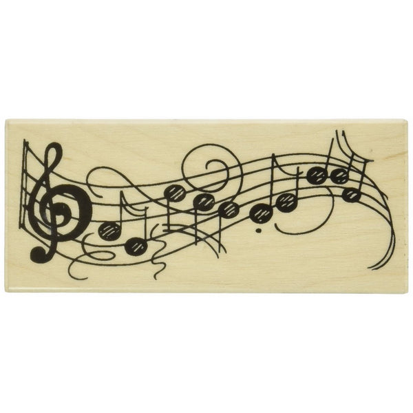 Stampendous Mounted Rubber Stamp 1-3/4"X4"-Wavy Music