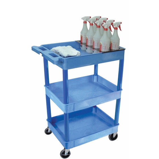 LUXOR BUSTC111BU Tray Shelf Carts, Blue