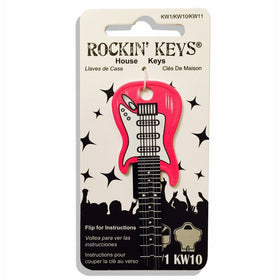 Hot Pink Electric Guitar Shaped Rockin' Key Kwikset KW1 KW10