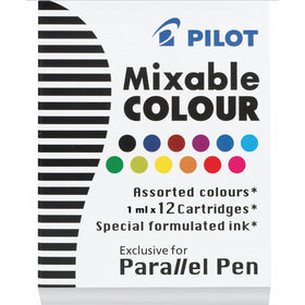 Pilot Refills Parallel - 12 Colors Assorted Fountain Pen Cartridge - P77312