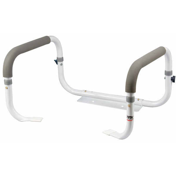 Carex Toilet Support Rail, Steel Support Rail with Adjustable Width, for Assistance Sitting and Standing from Toilet