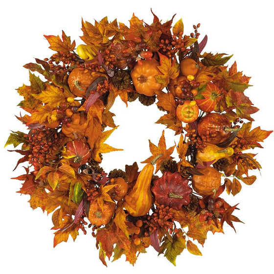 Nearly Natural 4648 Harvest Wreath Fall, 28-Inch, Gold