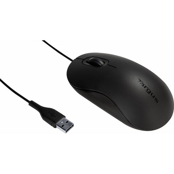 Targus 3-Button USB Full-Size Optical Mouse with 6-Foot USB Cord, Black (AMU81USZ)