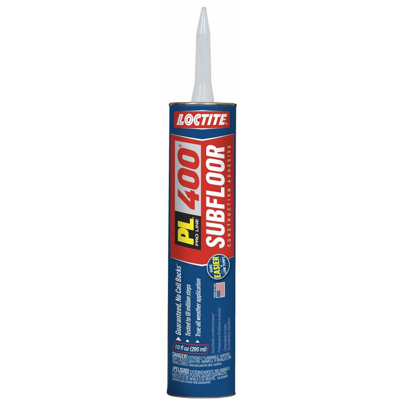 Loctite PL 400 Subfloor and Deck Construction Adhesive, 10 Ounce Cartridge, White (1652275)