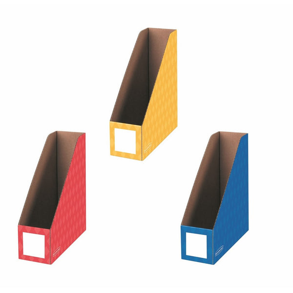 Bankers Box Classroom Magazine File Organizers, 4-Inch, Red Blue and Yellow, 3 Pack (3381701)