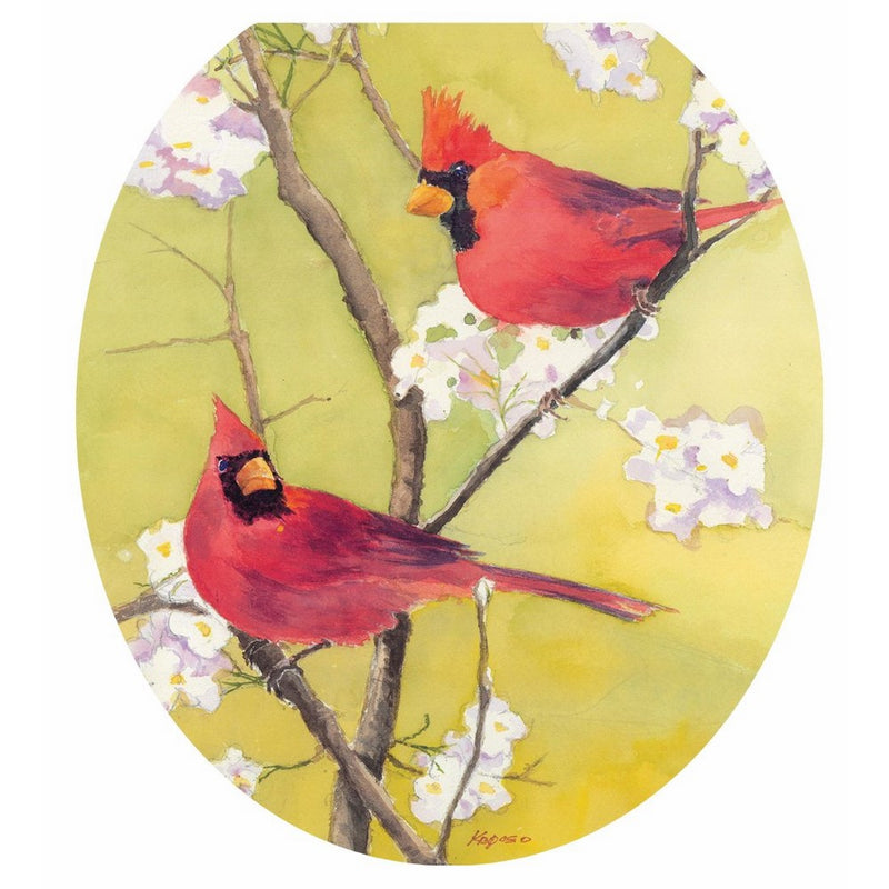 Toilet Tattoos TT-1031-R Cardinals Design Toilet Seat Applique, Round