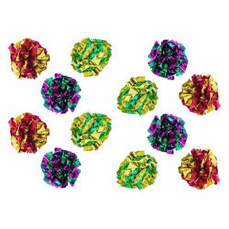 PETFAVORITES Original Mylar Crinkle Balls Cat Toys - 12 Pack