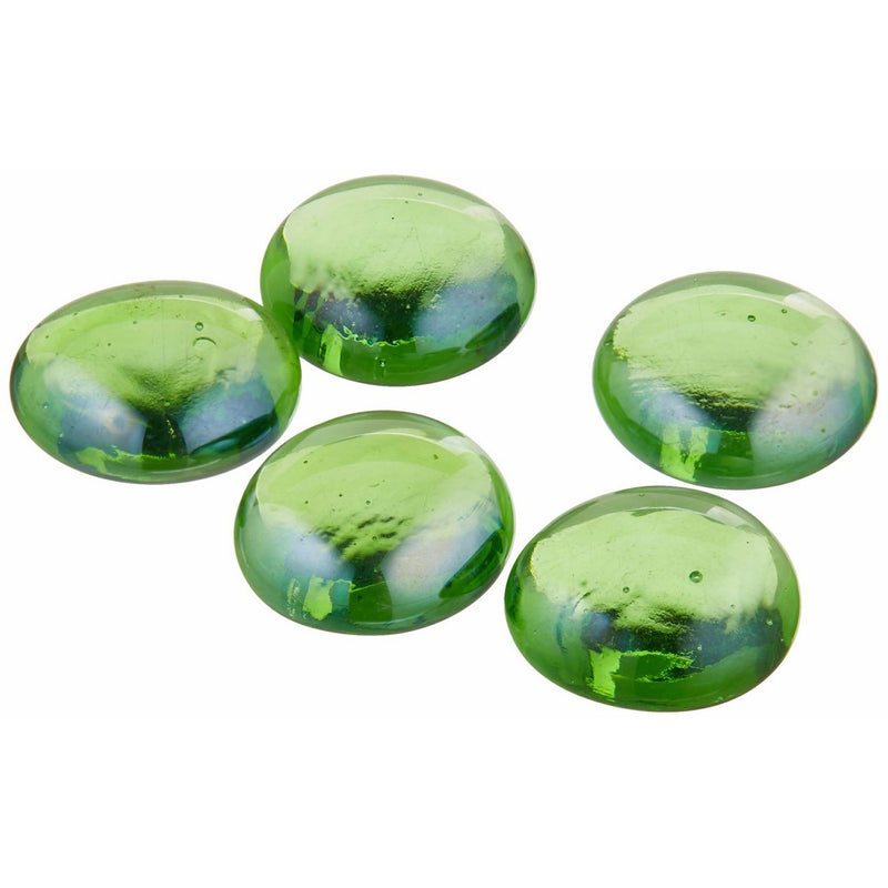 American Fireglass Fire Beads Fireplace Glass and Fire Pit Glass, 10-Pound, Emerald Green Luster