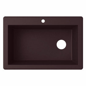 Swanstone QZSB-3322.170 Drop-in Single Bowl Sink, 33-Inch x 22-Inch, Espresso
