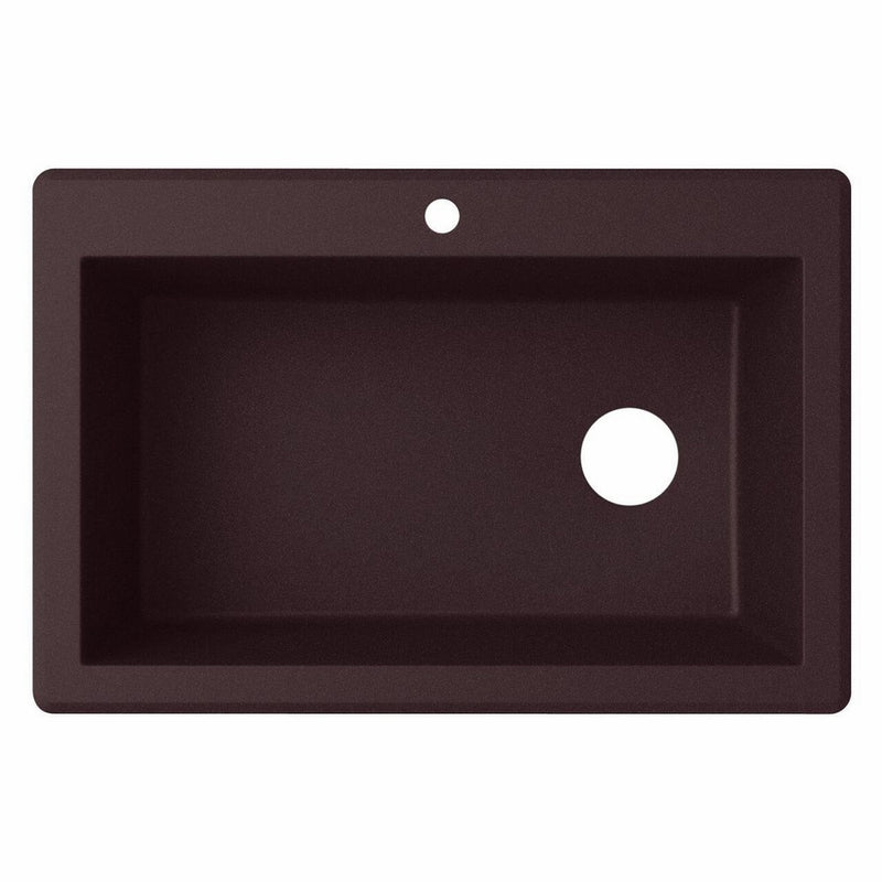 Swanstone QZSB-3322.170 Drop-in Single Bowl Sink, 33-Inch x 22-Inch, Espresso