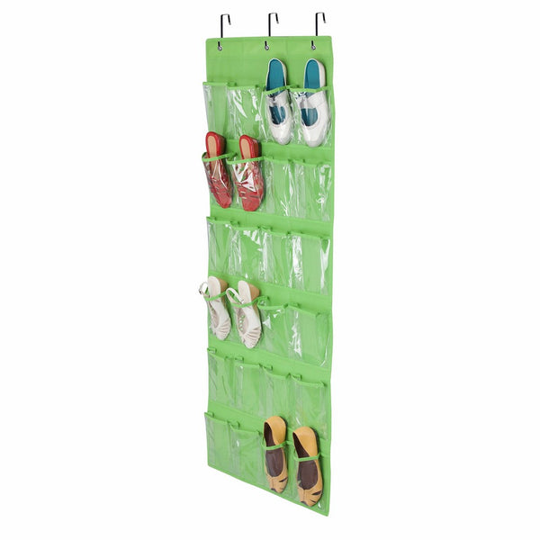 Honey-Can-Do 24-Pocket Non-Woven Over The Door Shoe Organizer, Lime Green