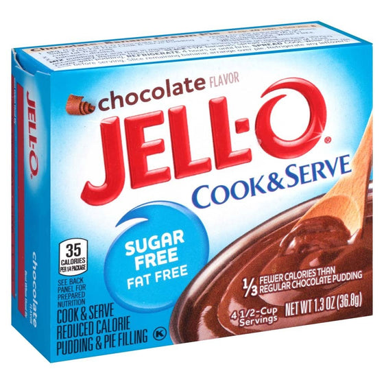 Jell-O Sugar-Free Chocolate Cook & Serve Pudding Mix 1.3 Ounce Box (Pack of 6)