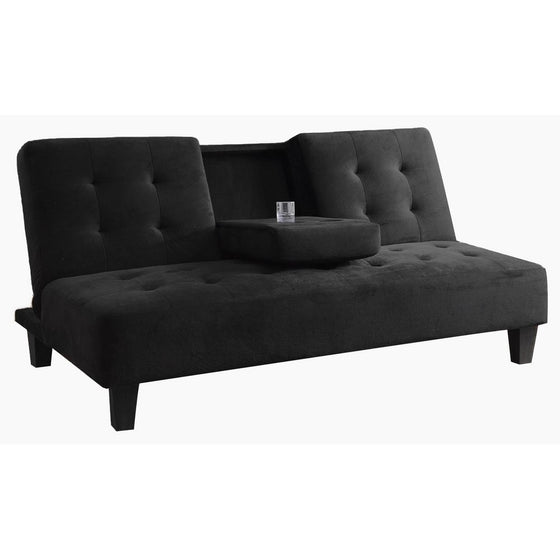 Milton Greens Stars 7501BK Madrid Futon Sofa Bed with Cup Holder, Black