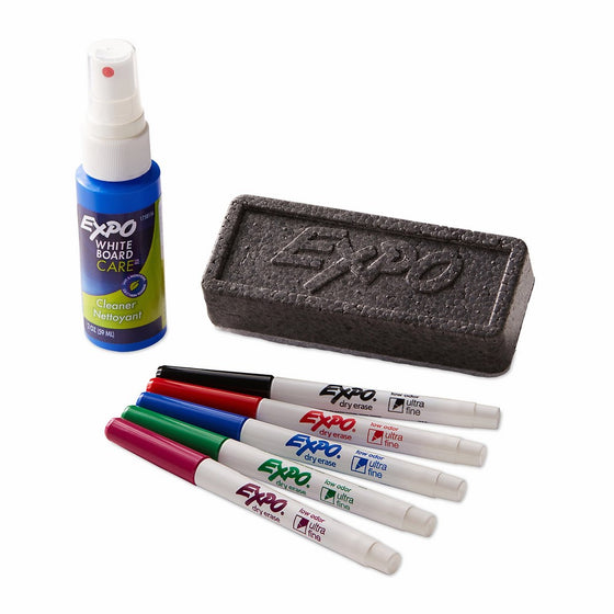 EXPO 1884310 Low-Odor Dry Erase Set, Ultra Fine Tip, Assorted Colors, 7-Piece