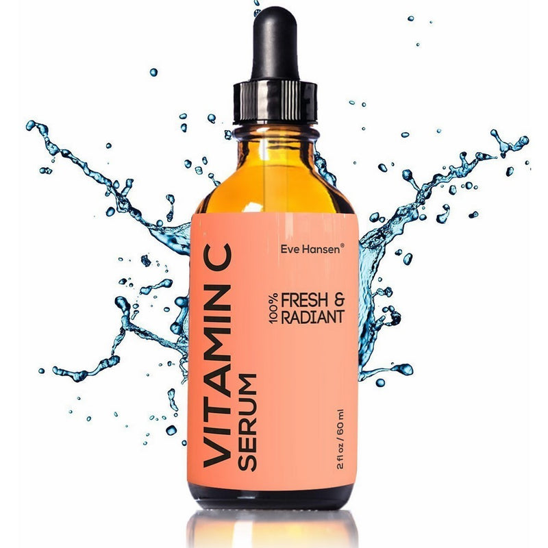 Eve Hansen Vitamin C Serum 2 Ounces - Organic and Natural Ingredients Vit C Serum With Hyaluronic Acid To Reduce Wrinkles. A Collagen Serum, Brightening Serum and Acne Scar Treatment.