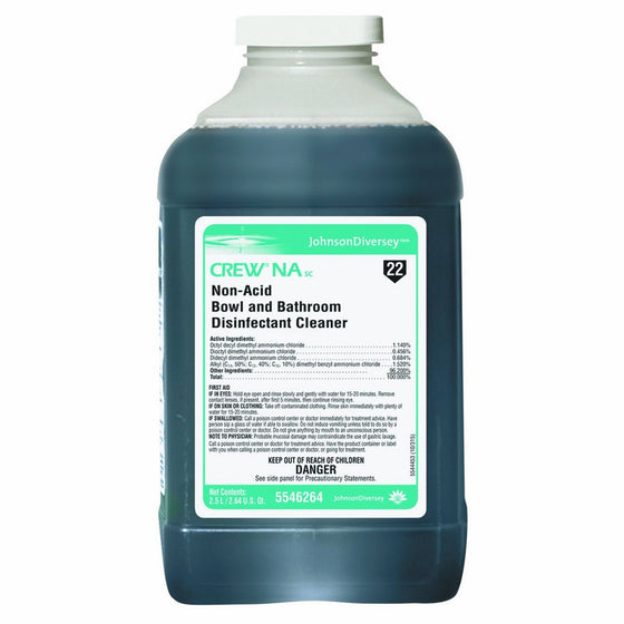 Diversey 5546264 Crew Non-Acid Bowl and Bathroom Cleaner, 2.5L (Case of 2)