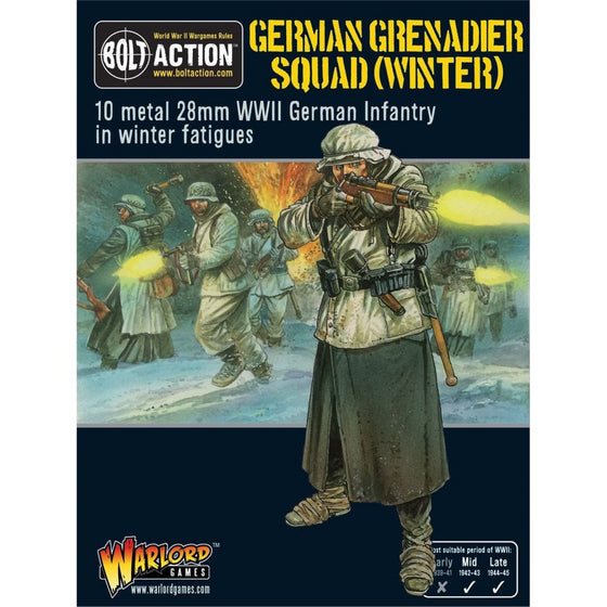 German Grenadiers In Winter Clothing, 28mm Bolt Action Wargaming Miniatures