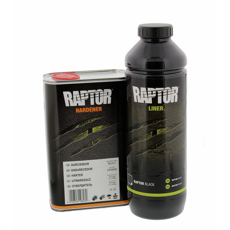 U-POL Raptor Black Urethane Spray-On Truck Bed Liner & Texture Coating, 1 Liter