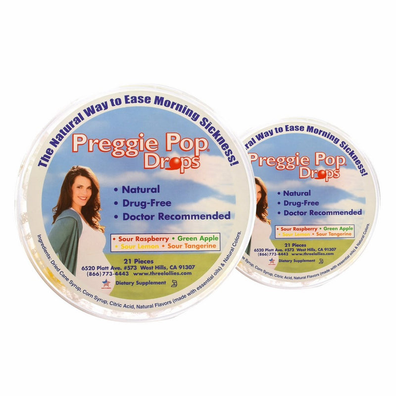 Preggie Pop Drops (Container) Assorted for Morning Sickness Relief, PACK OF 2