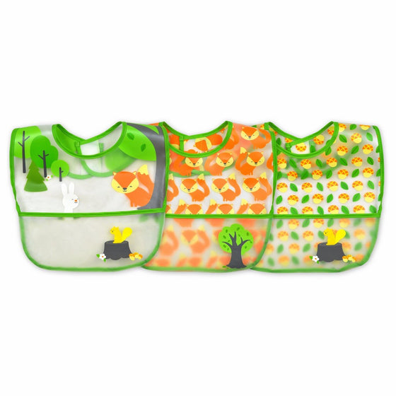 Green Sprouts Bib - Waterproof - 9 to 18 Months - Forest - Assorted - 3 Pack