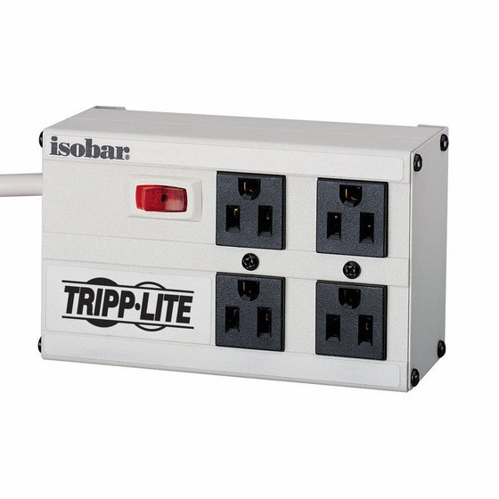 TRIPP LITE IBAR4-6D Isobar 4 Wide Spaced Outlet Surge Protector Power Strip, 6ft Cord Right Angle Plug, 50K INSURANCE (IBAR4)