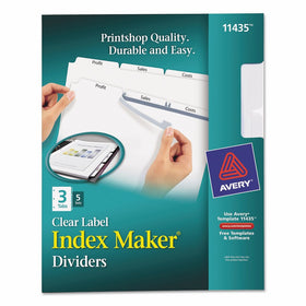 Avery Index Maker Dividers with Clear Labels, 3 Tab, 5 Sets (11435)