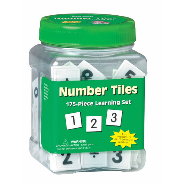 Eureka Tub Of Number Tiles, 175 Tiles in 3 3/4" x 5 1/2" x 3 3/4" Tub