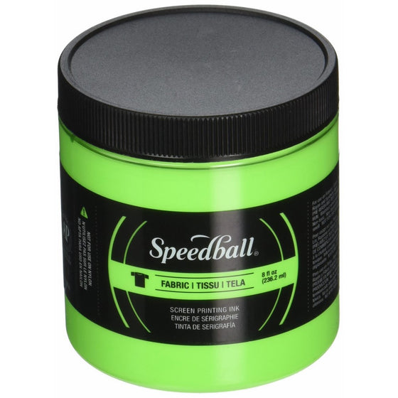 Speedball Art Products Fluorescent Fabric Screen Printing Ink, 8 oz, Lime Green