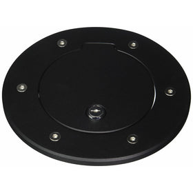 All Sales 6097KL Black Billet Aluminum Ring and Locking Fuel Door