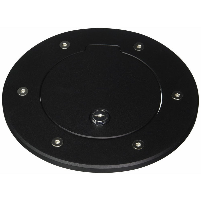 All Sales 6097KL Black Billet Aluminum Ring and Locking Fuel Door