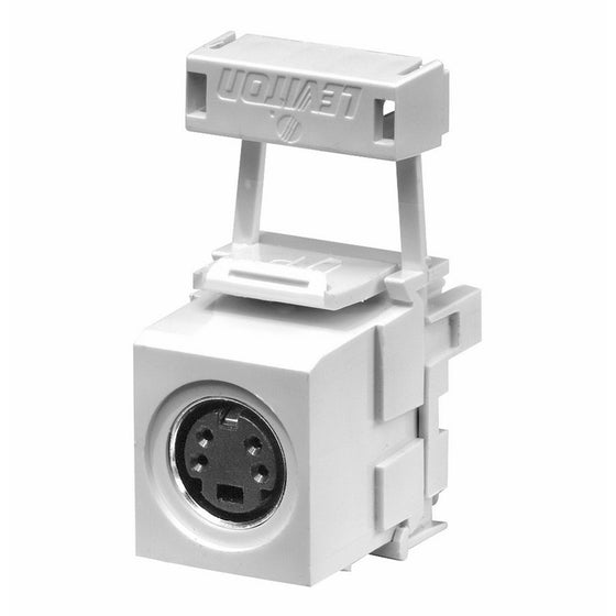 Leviton R03-40734-00W S-Video Connector QuickPort Snap-In Adapter, White