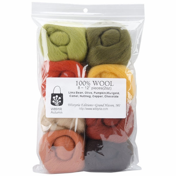 Ultra Fine 12" Wool Roving 8-Pack: Autumn 2 Oz.